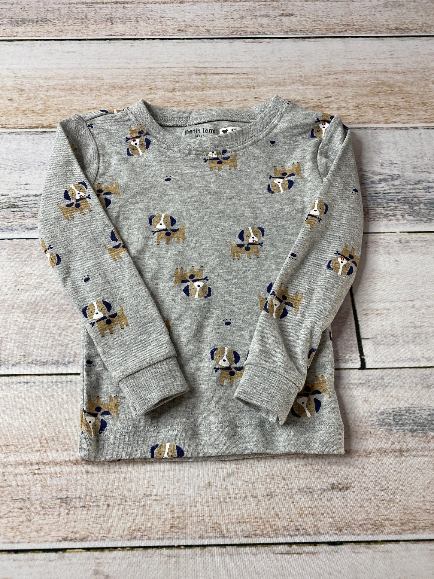 Petit Lemi Boys Grey | Dogs Pajamas Size: 18 months Grey | Dogs