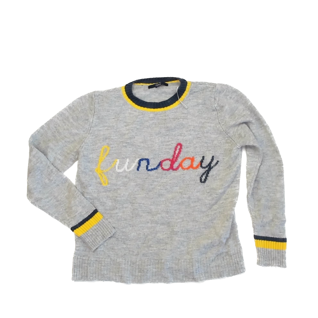 Next Girls Grey | Funday Sweater Size: 14 Years Grey | Funday