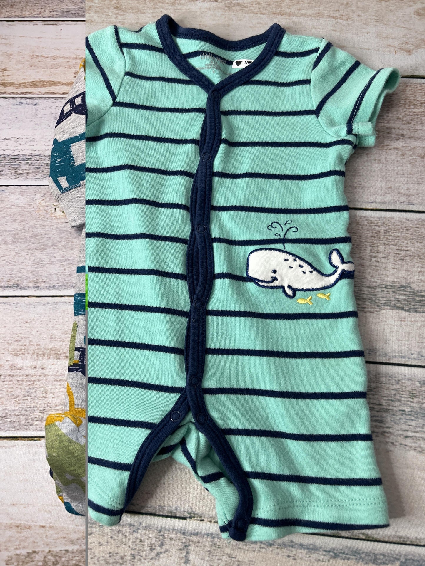 Carters Boys Grey | green | Brown | Blue Pajamas Size: 3 months Grey | green | Brown | Blue