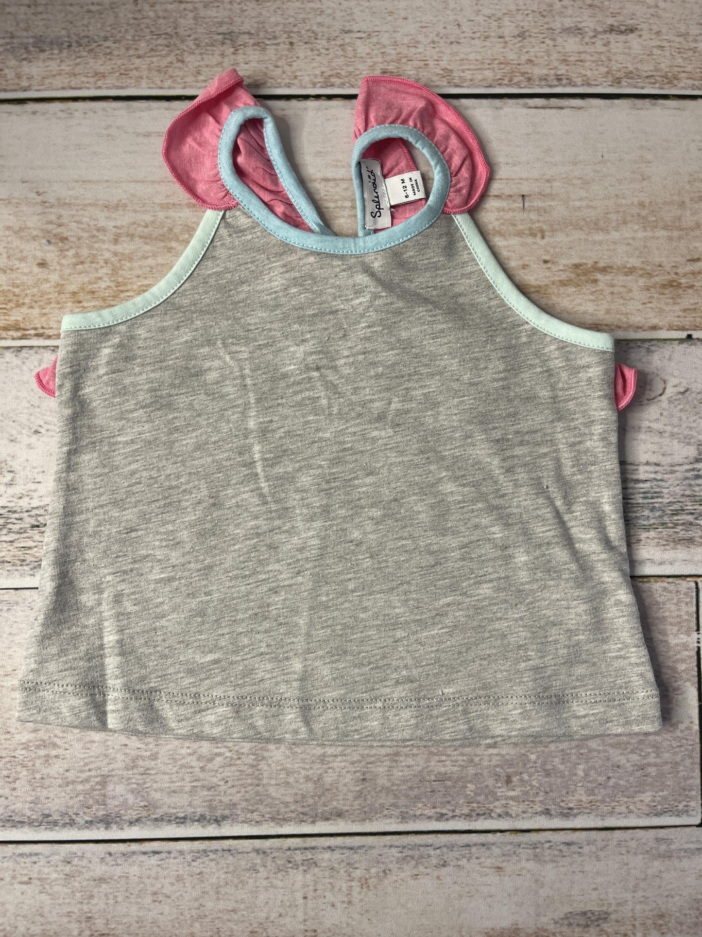 Splendid Girls Grey | Light Blue | pink Tank Top Size: 6-9 months Grey | Light Blue | pink