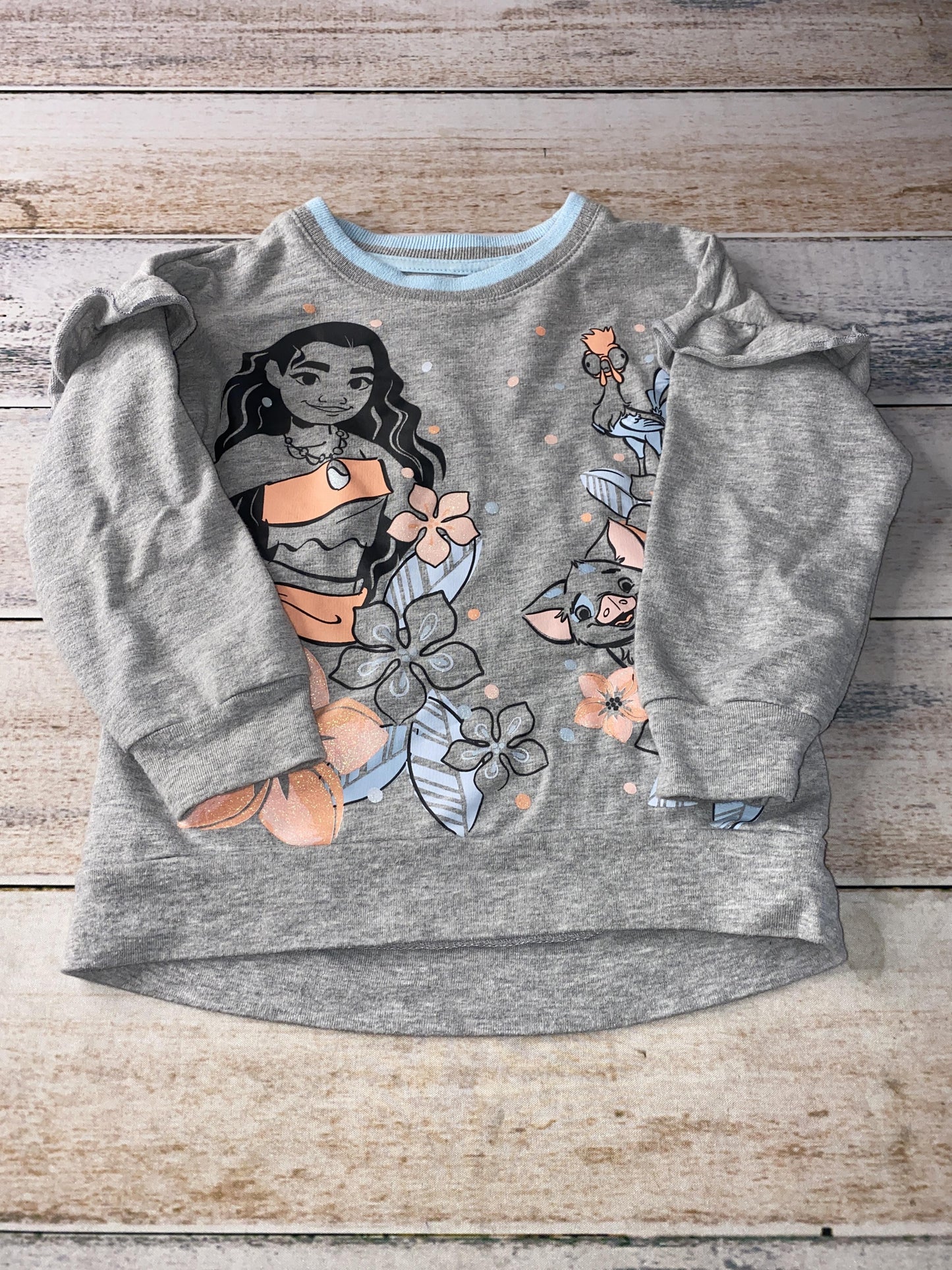 Disney Girls Grey | Light Blue | pink Sweater Size: 4T Grey | Light Blue | pink