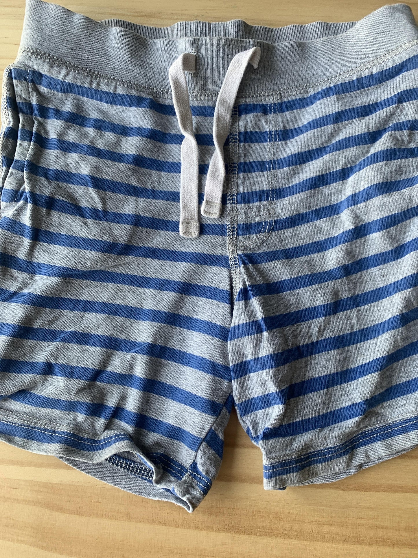 Boys Grey | Light Blue | Stripe Shorts Size: 3T Grey | Light Blue | Stripe