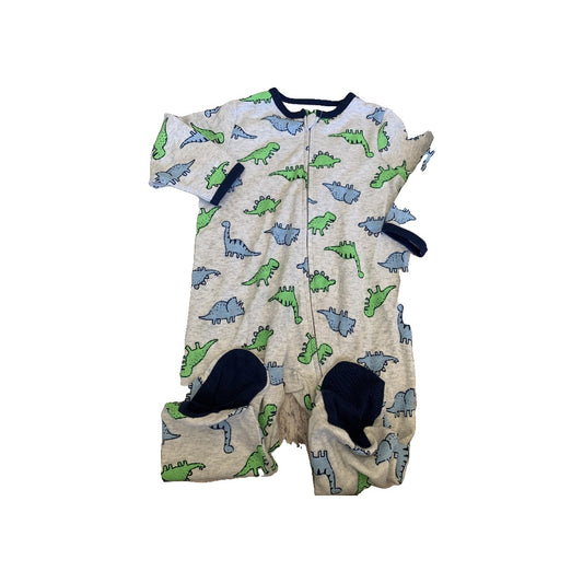 Little Me Boys Grey | light green | Light Blue | Dinosaur Pajamas Size: 9 months Grey | light green | Light Blue | Dinosaur