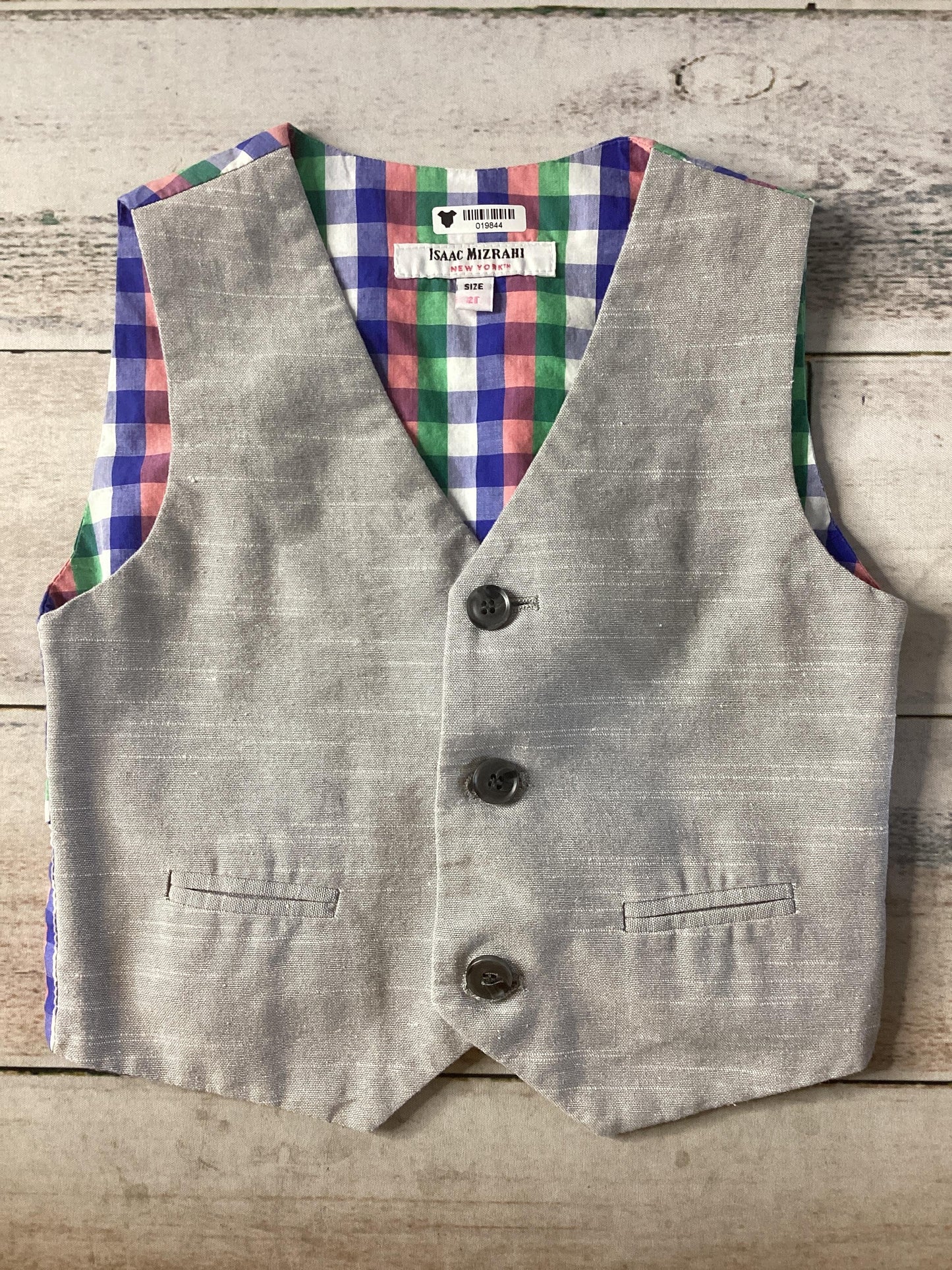 Isaac Mizrahi Unisex Grey | light green | pink | Light Blue Vest Size: 2T Grey | light green | pink | Light Blue