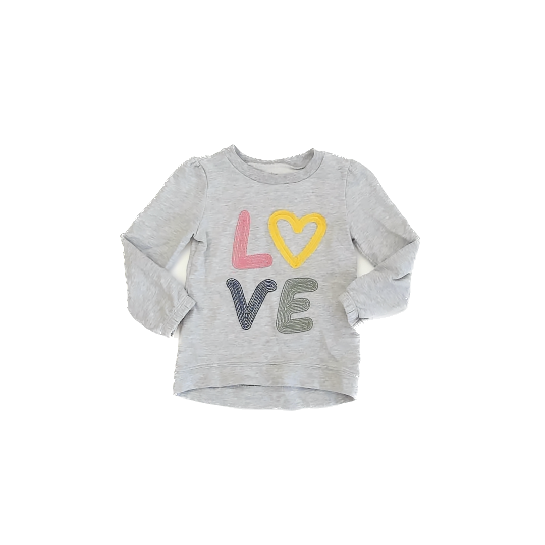 Carter's Girls Grey "LOVE" Sweatshirt Size: 3T Grey "LOVE"