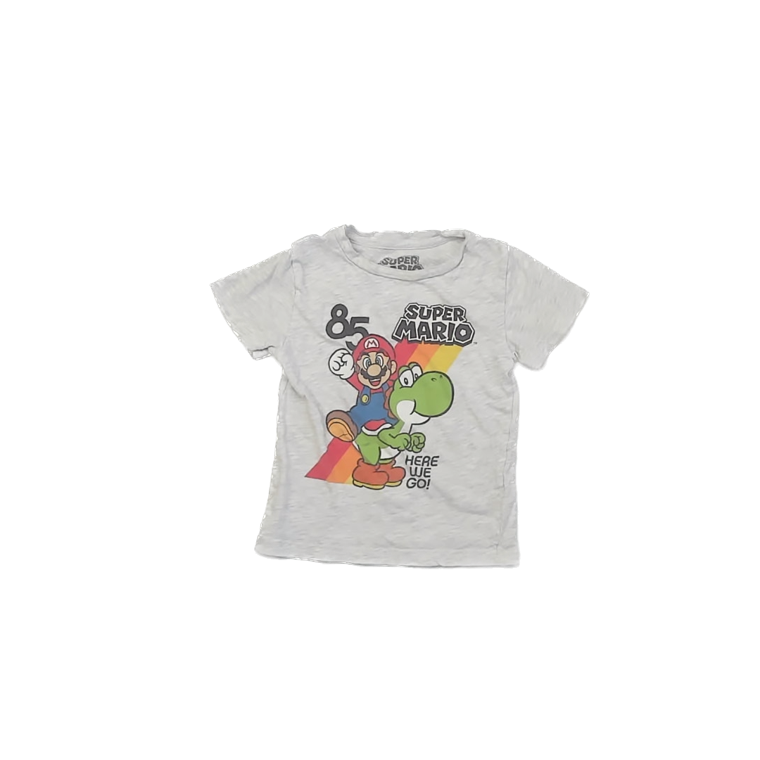 Super Mario Boys Grey | Mario T-Shirt Size: 3T Grey | Mario