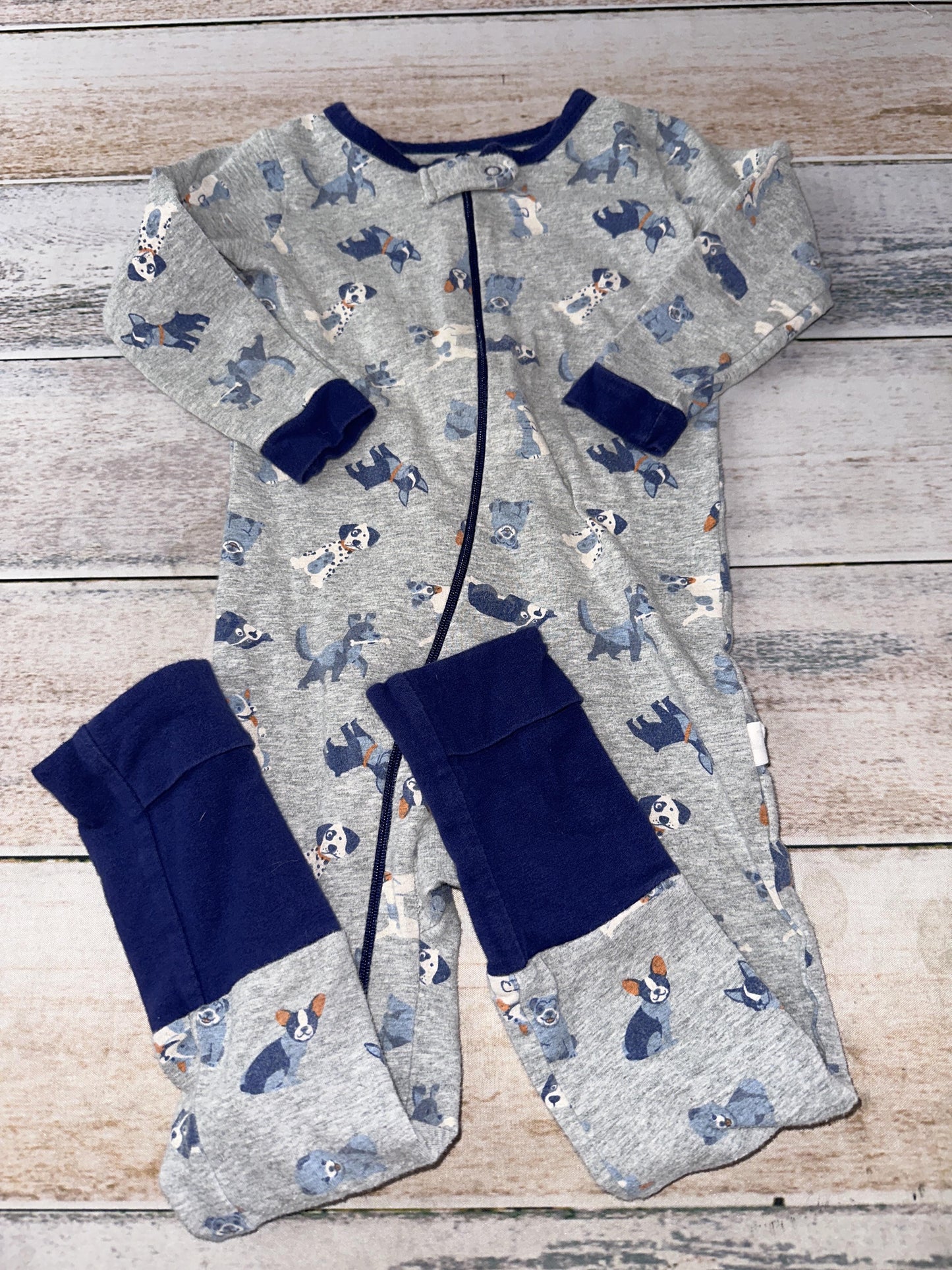 Sleep On It Boys Grey | Navy Blue | dog Long Sleeve Outfit Size: 24 months Grey | Navy Blue | dog