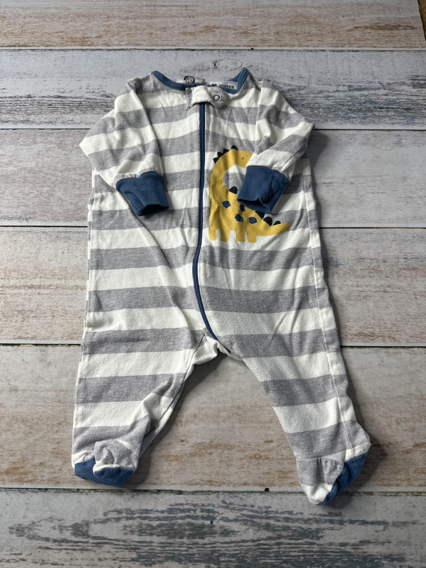 Gerber Childrenswear Unisex Grey | Navy Blue | Striped Pajamas Size: Newborn Grey | Navy Blue | Striped