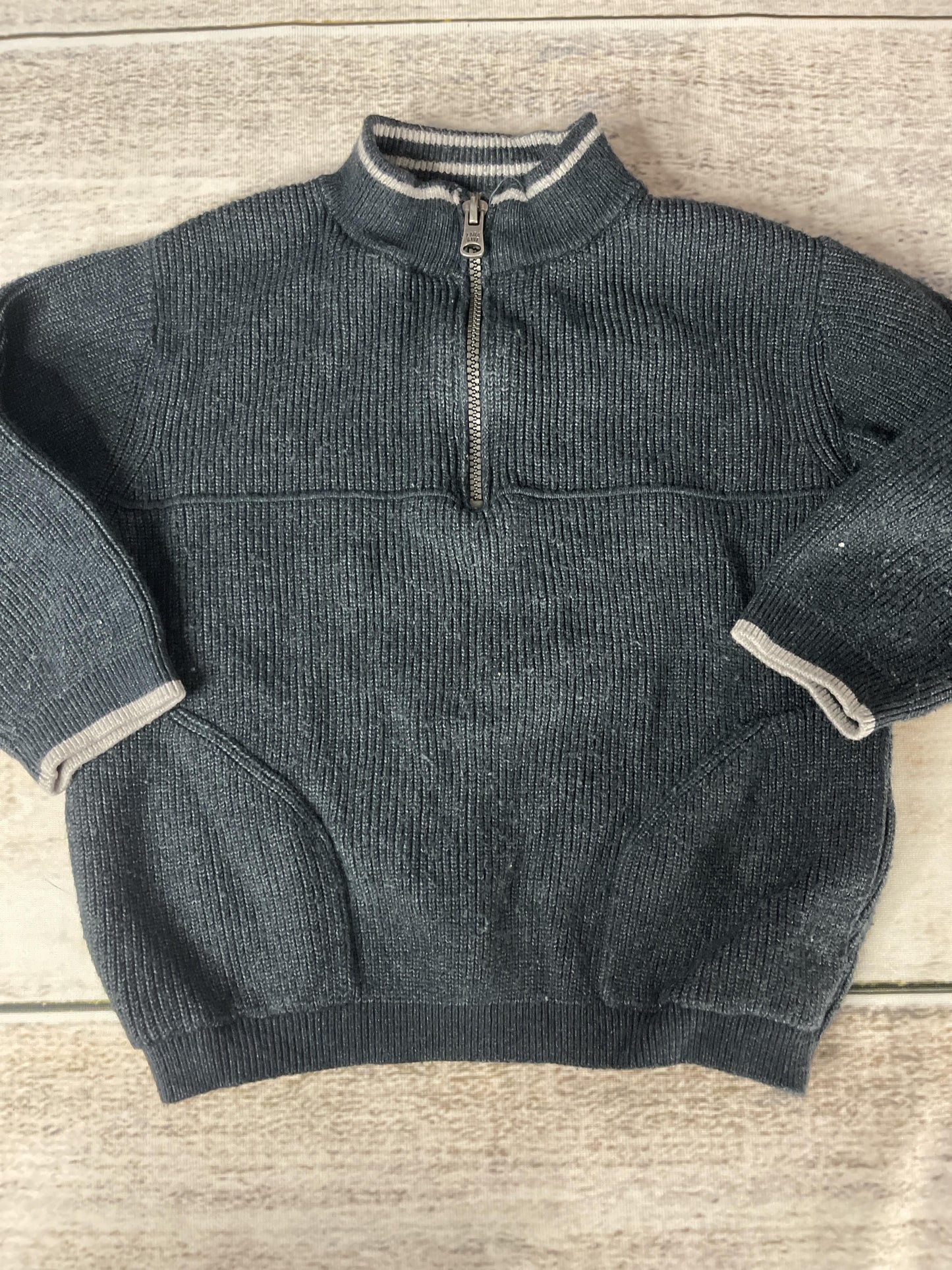 Zara Boys Grey | Navy Blue Sweater Size: 12-18 months Grey | Navy Blue
