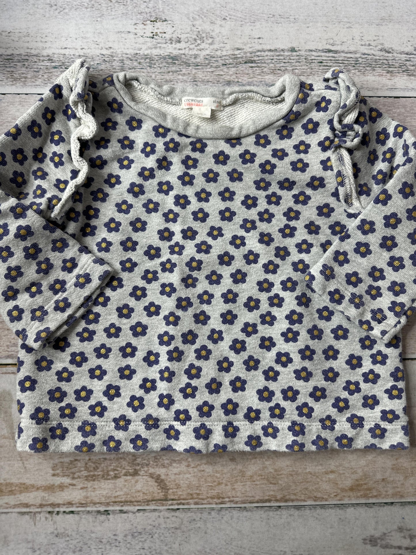 J Crew Unisex Grey | Navy Blue Sweater Size: 2T Grey | Navy Blue