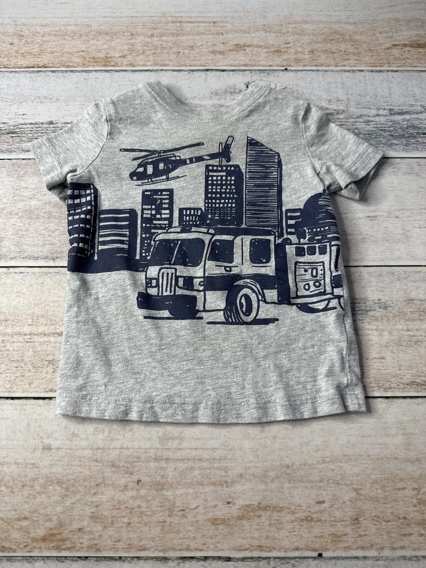 Carters Boys Grey | Navy Blue T-Shirt Size: 18 months Grey | Navy Blue