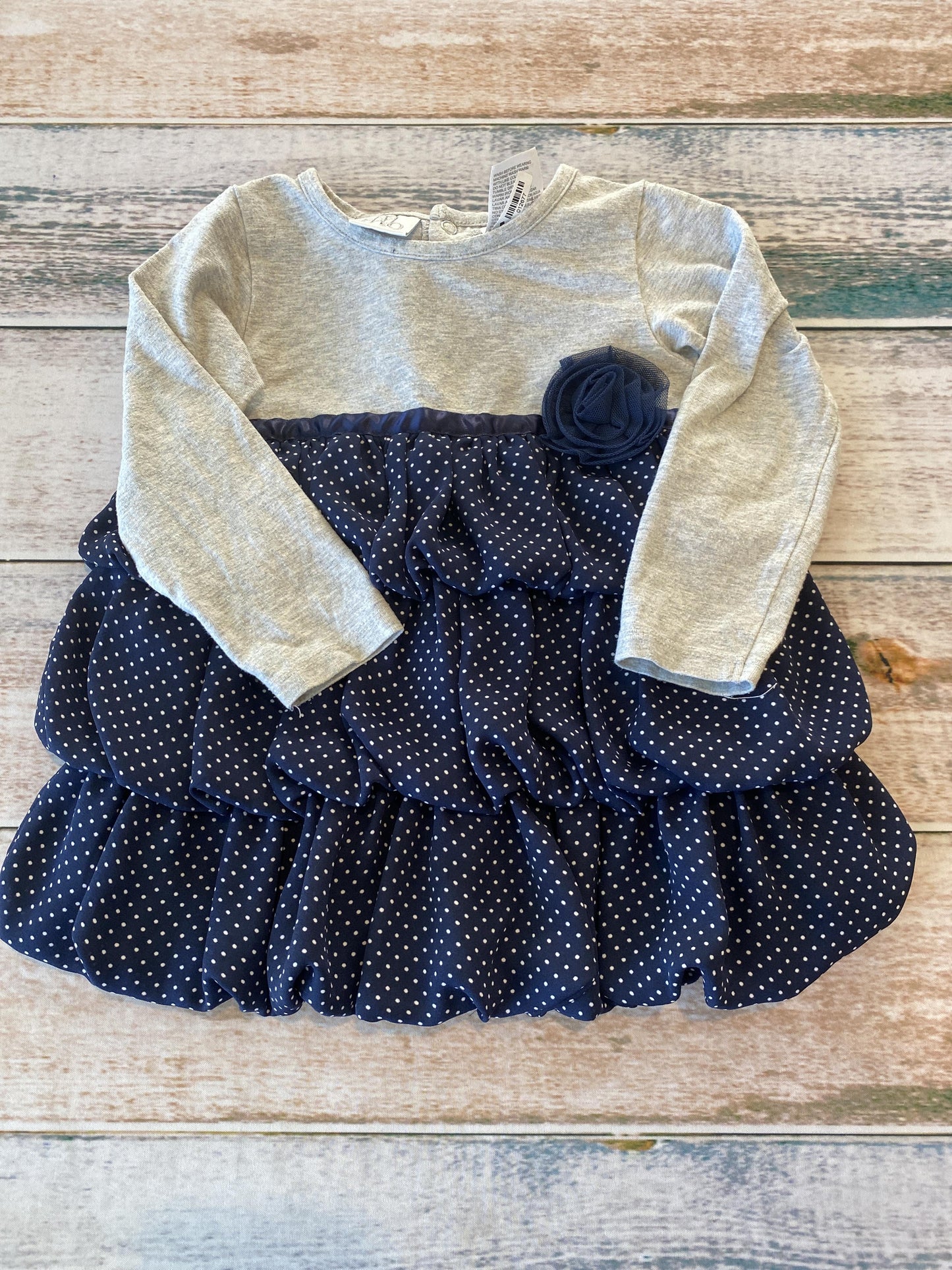 FAO Girls Grey | Navy Blue Dress Size: 18 months Grey | Navy Blue