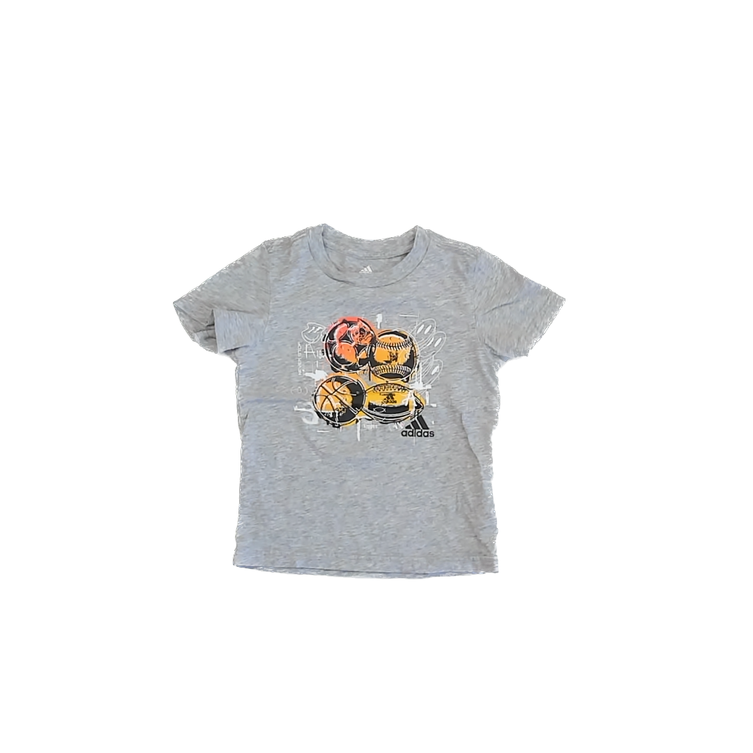 Adidas Boys Grey | Orange | Yellow T-Shirt Size: 3T Grey | Orange | Yellow