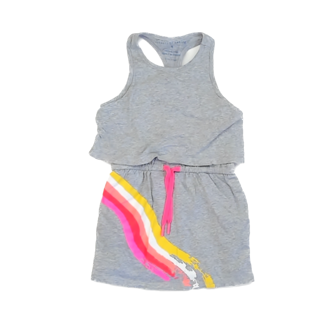 Rockets Of Awesome Girls Grey | Pink Dress Size: 5T Grey | Pink