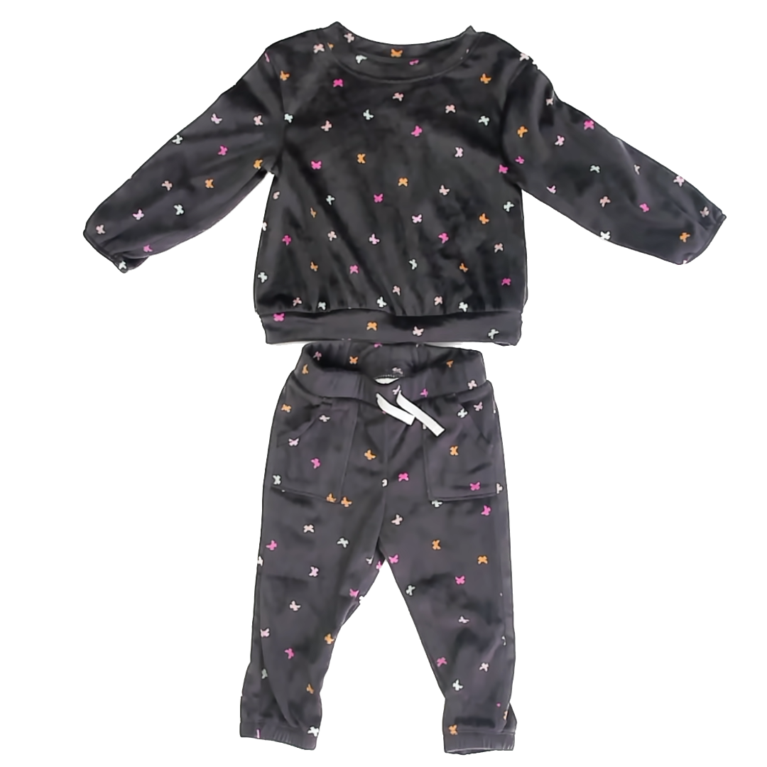 Cat & Jack Girls Grey Plush Apparel Sets Size: 2T Grey Plush