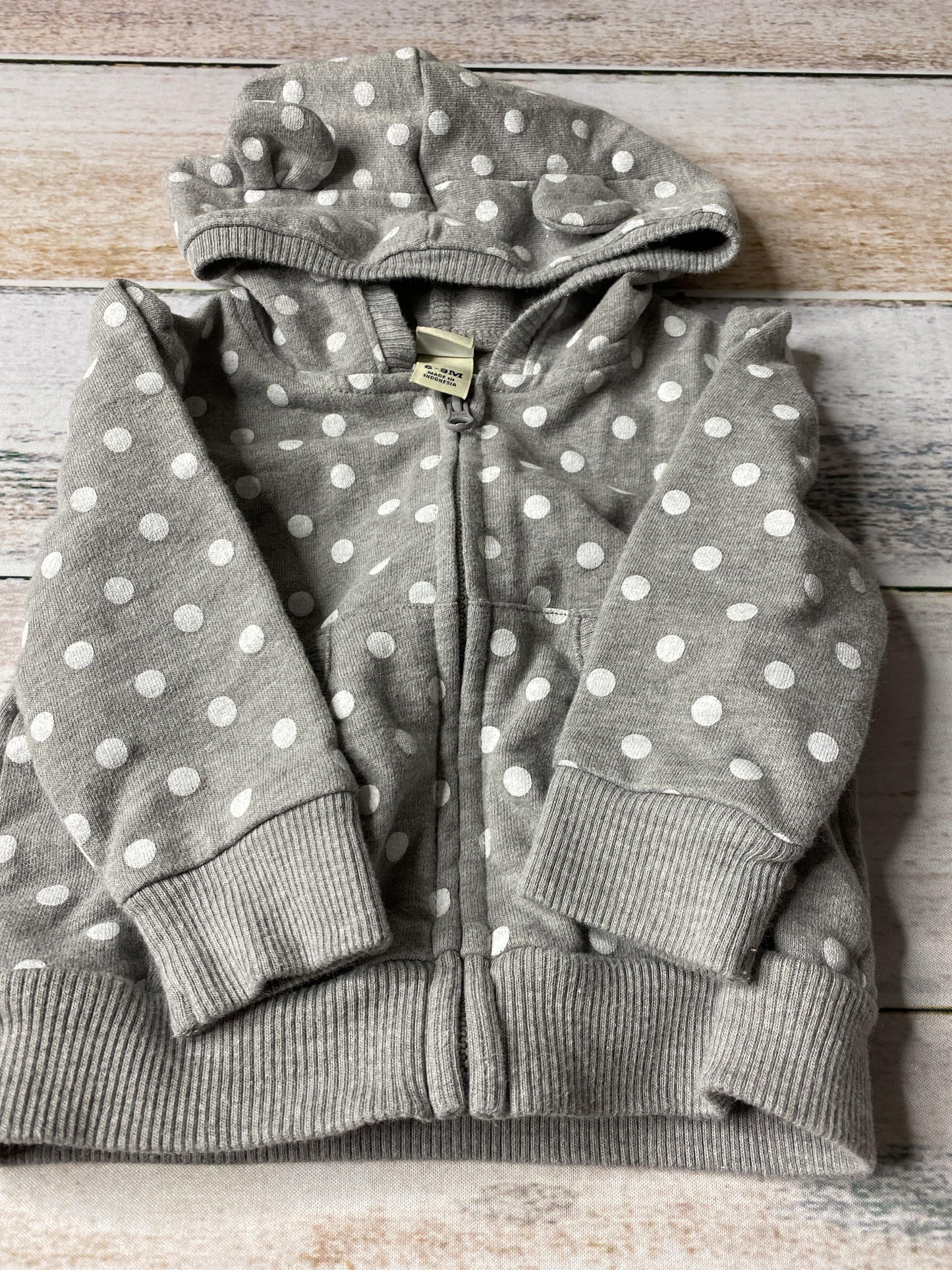 cherokee Unisex Grey | polka dot Sweatshirt Size: 6-9 months Grey | polka dot
