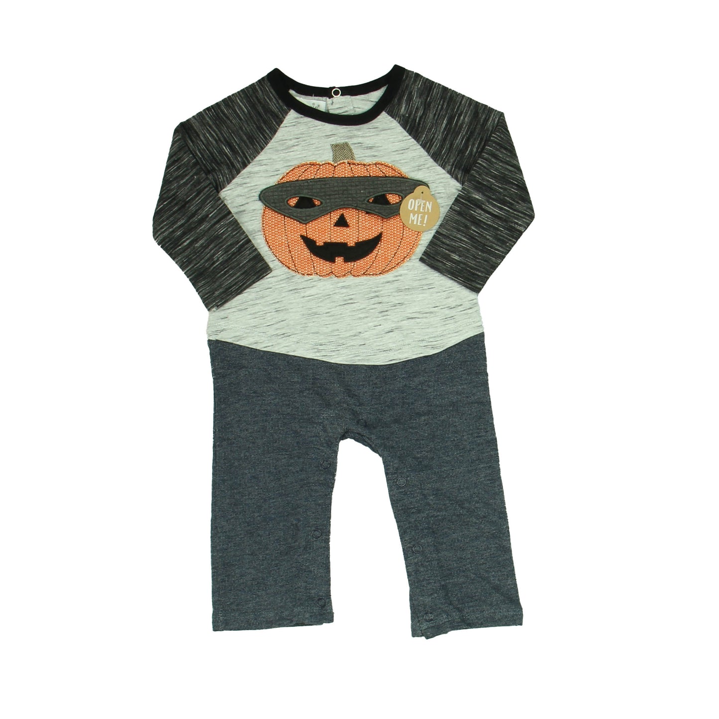 Mudpie Unisex Grey | Pumpkin Long Sleeve Outfit Size: 3-6 Months Grey | Pumpkin