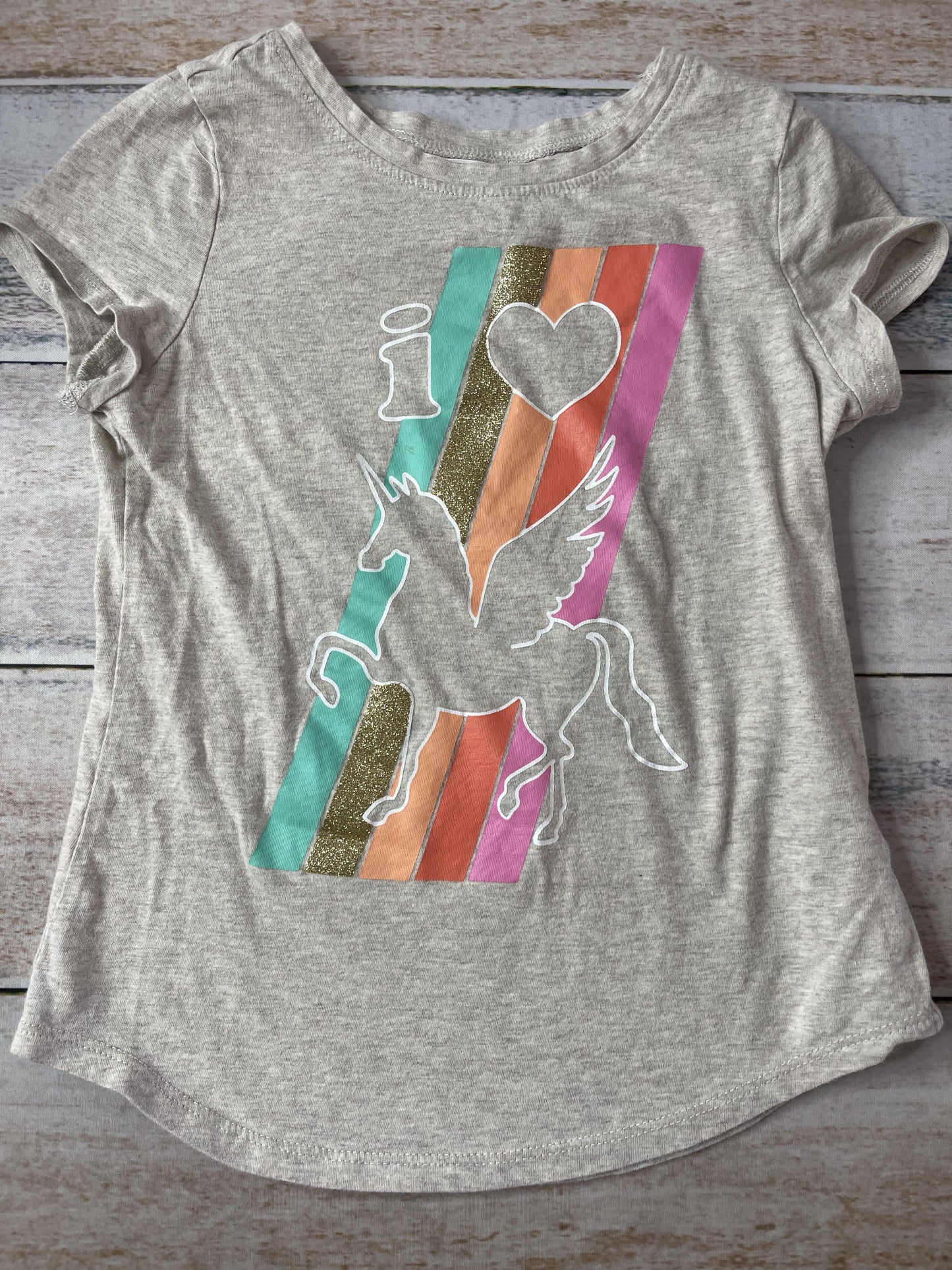 Crazy 8 Girls Grey | Rainbow | Unicorns T-Shirt Size: 5T Grey | Rainbow | Unicorns