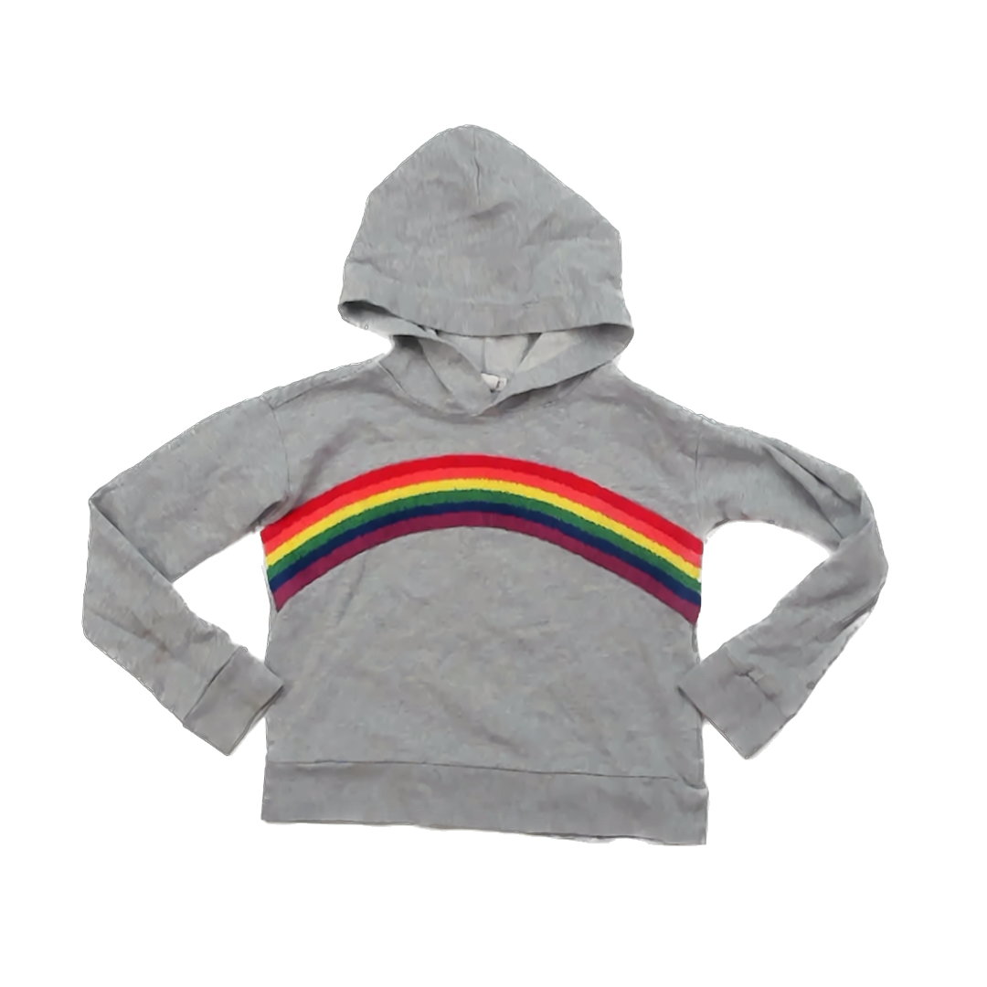 Crewcuts Girls Grey | Rainbow Hoodie Size: 6 Years Grey | Rainbow
