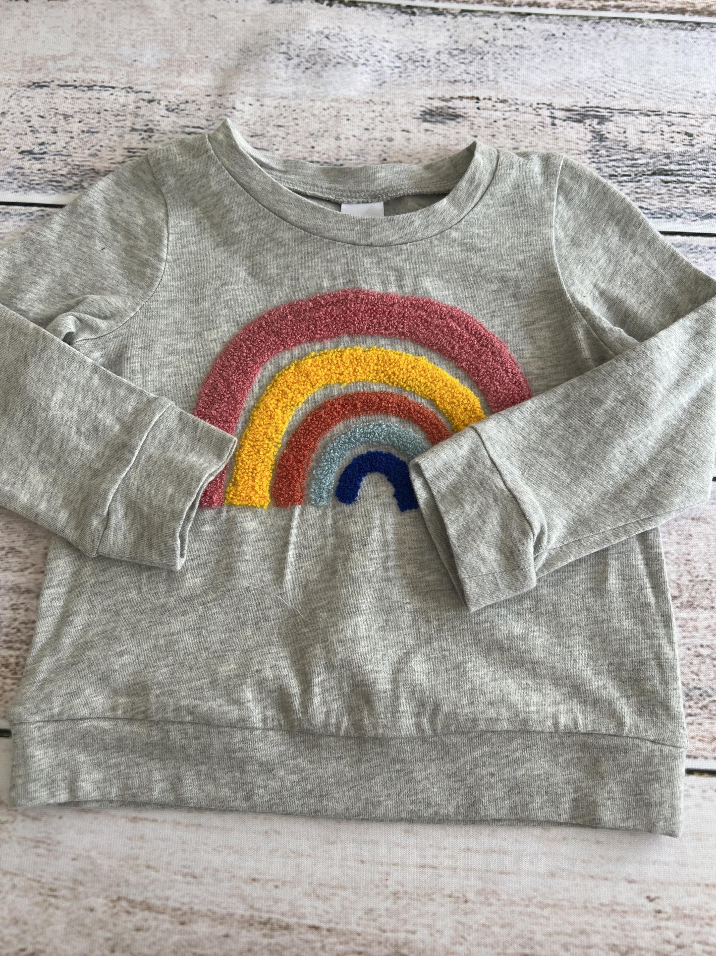 Harper Canyon Girls Grey | Rainbow Long Sleeve Shirt Size: 12 months Grey | Rainbow