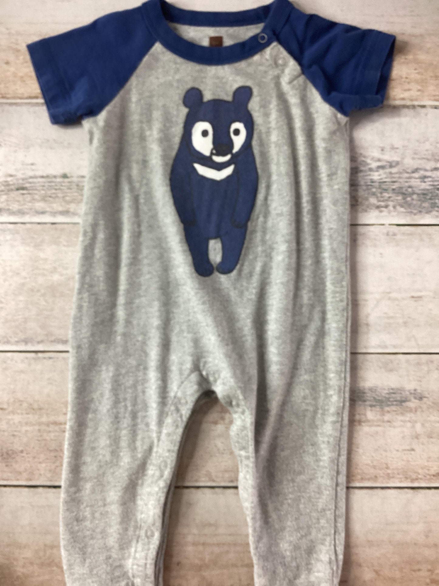 Tea Unisex Grey | Royal Blue Romper Size: 6-12 months Grey | Royal Blue