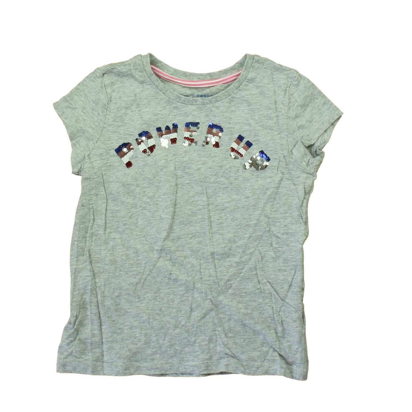 Rockets Of Awesome Girls Grey | Sequins | Power Up T-Shirt Size: 6 Years Grey | Sequins | Power Up