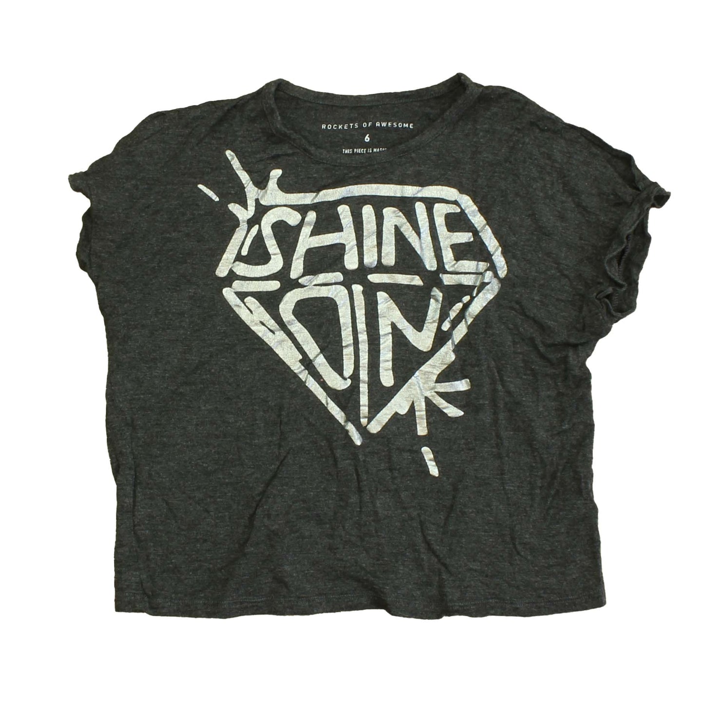 Rockets Of Awesome Girls Grey | Silver | Shine On T-Shirt Size: 6 Years Grey | Silver | Shine On