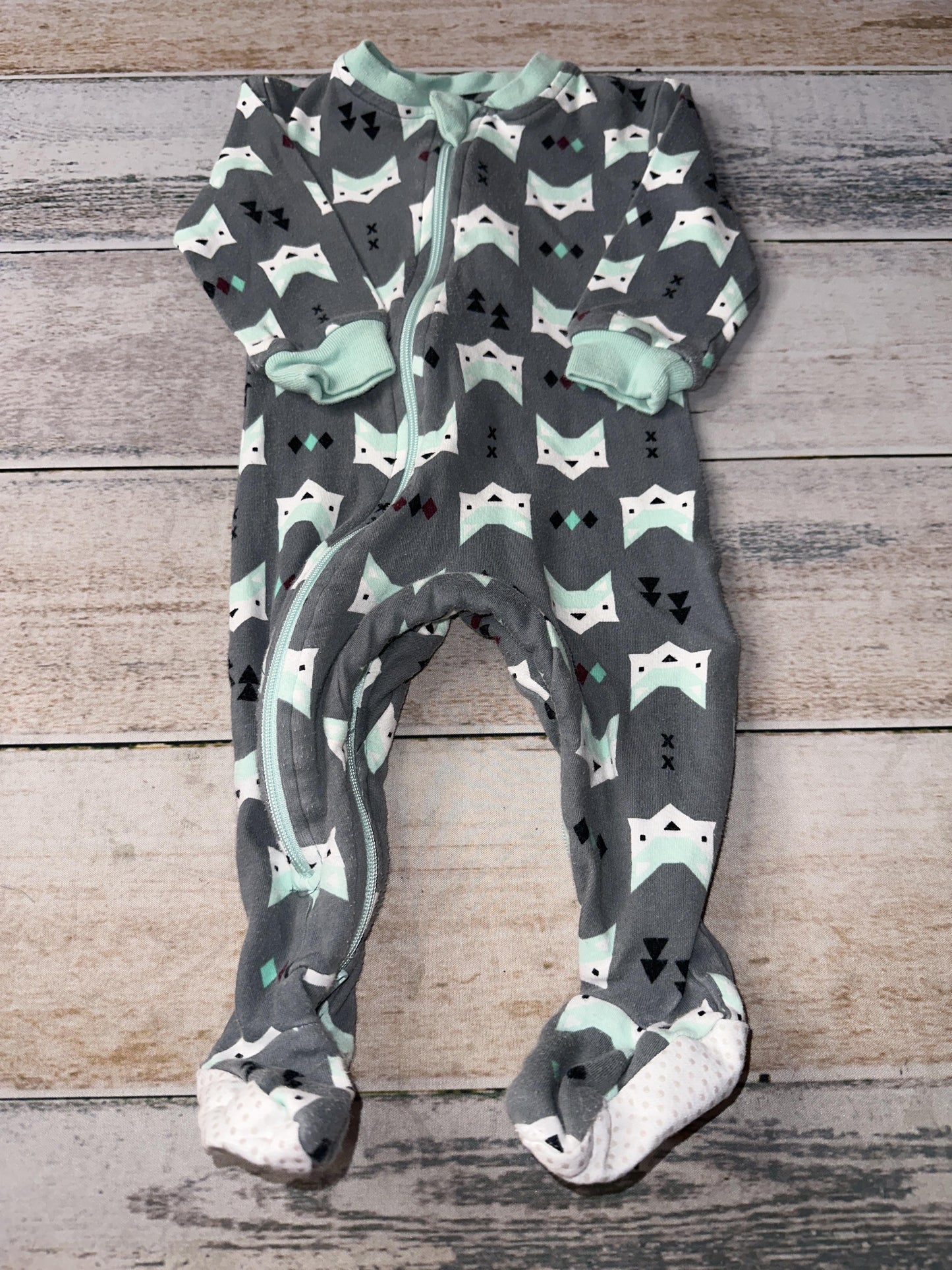 zippy jamz Boys Grey | Turquoise | Foxes Pajamas Size: 3-6 months Grey | Turquoise | Foxes
