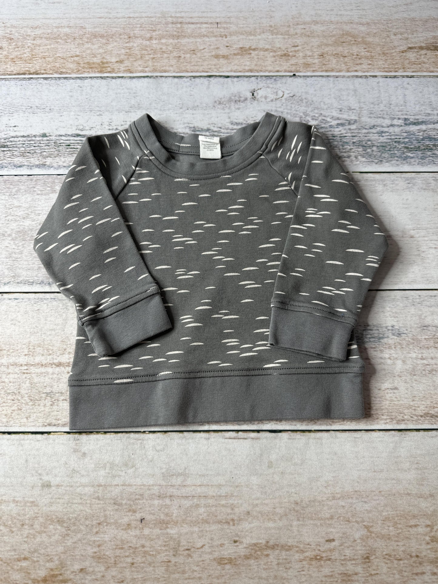 Colored Organics Unisex Grey | White | Lines Sweater Size: 6-12 months Grey | White | Lines