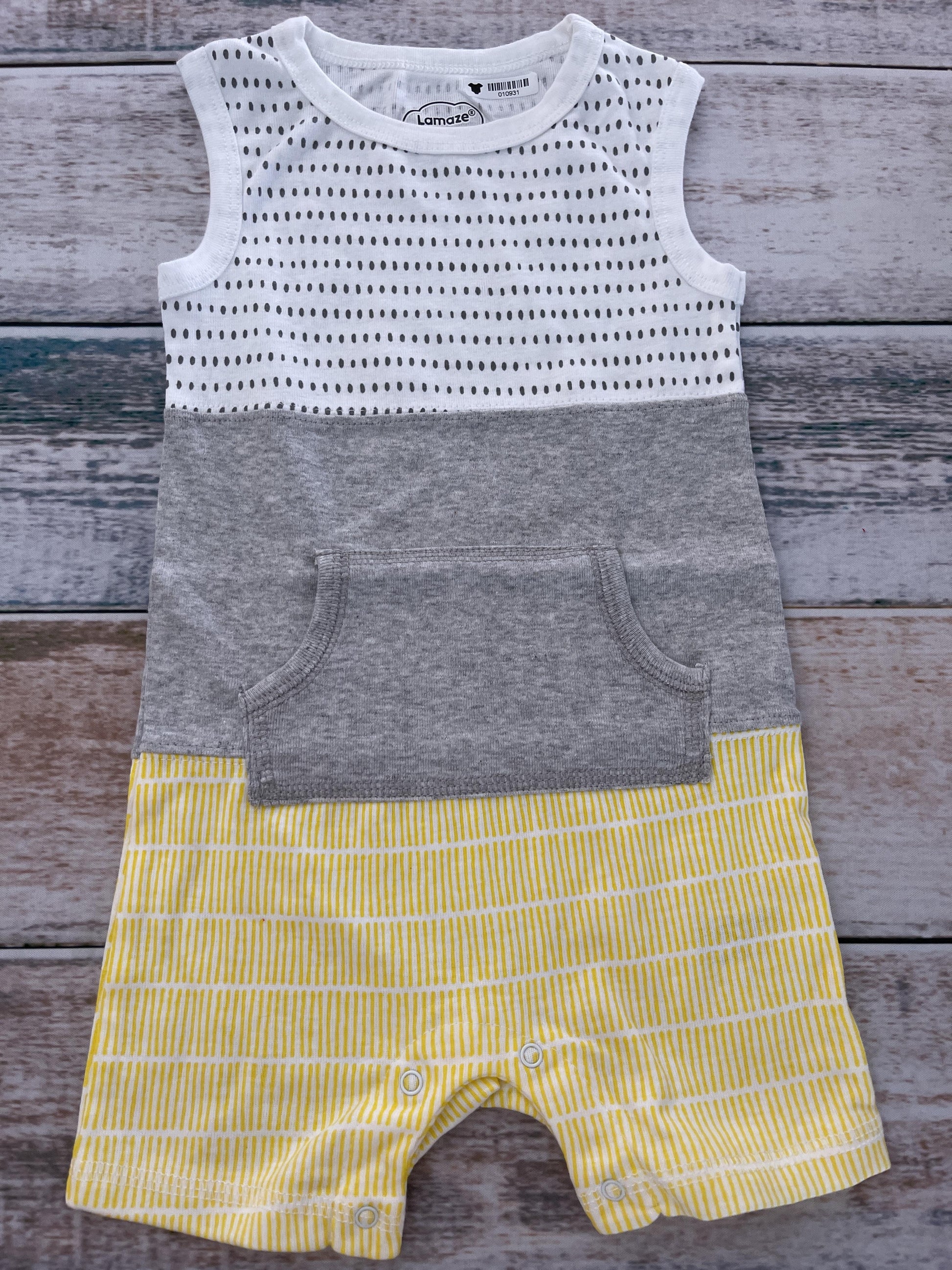 Lamaze Unisex Grey | White | polka dot | Yellow Romper Size: 12 months Grey | White | polka dot | Yellow
