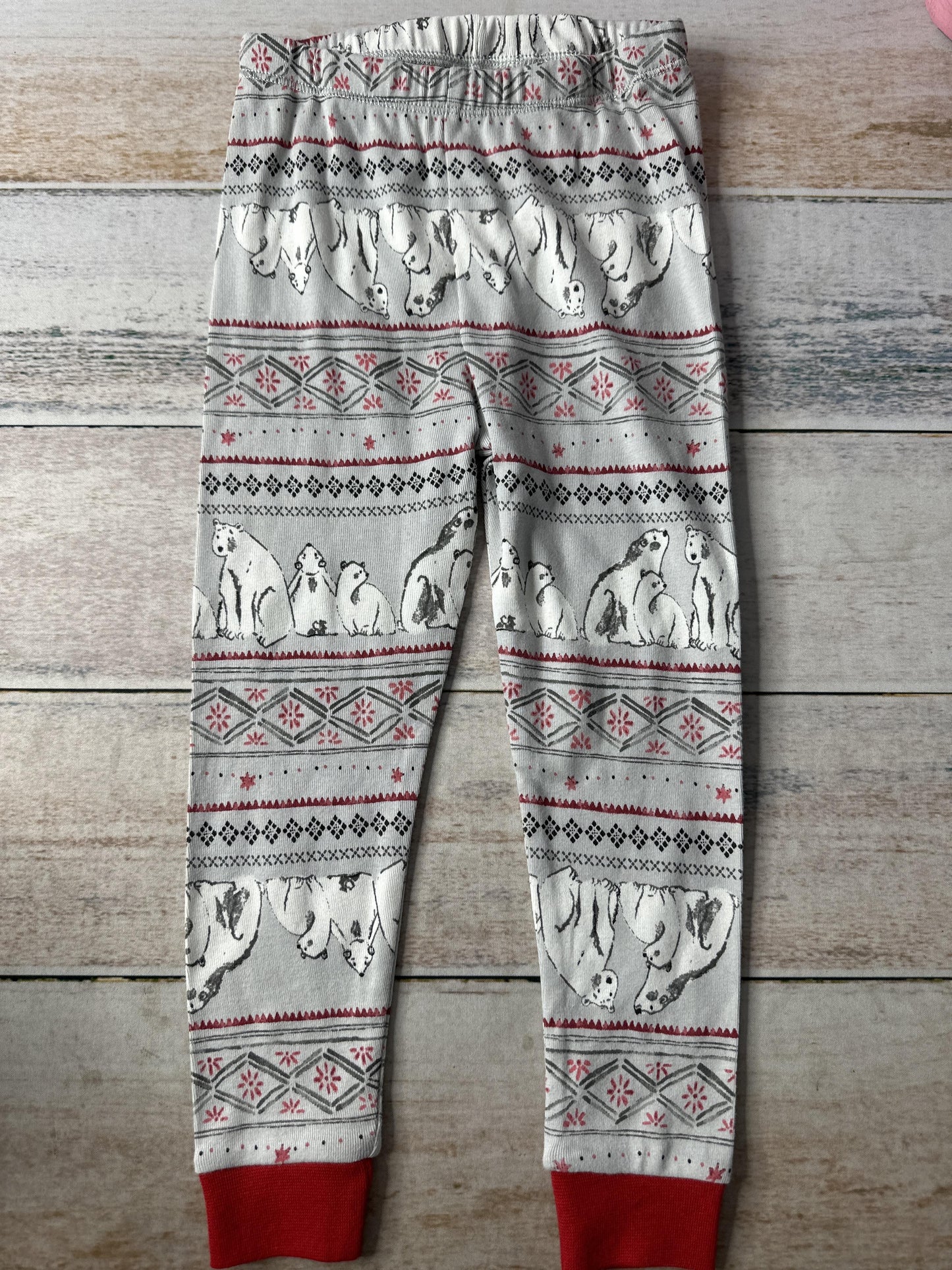 Burt's Bees Unisex Grey | White | Red Pajamas Size: 3T Grey | White | Red