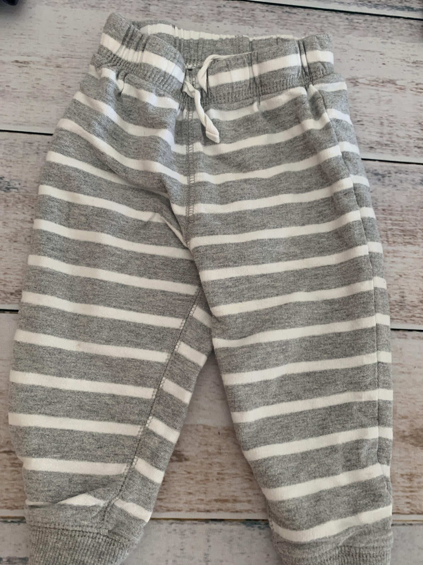 Carters Unisex Grey | White | Stripe Pants Size: 12 months Grey | White | Stripe