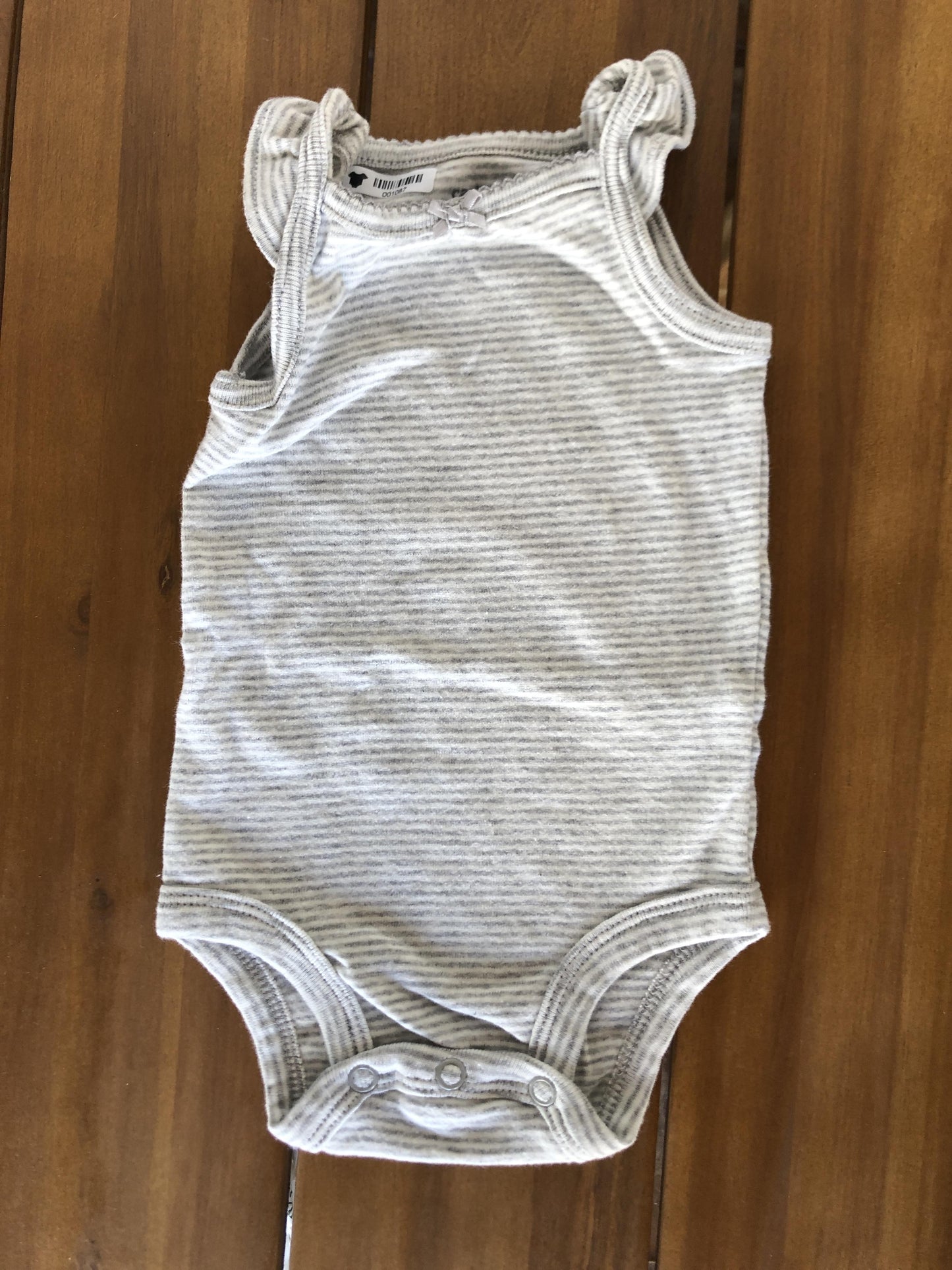 Carters Girls Grey | White | Striped Onesie Size: 3 months Grey | White | Striped