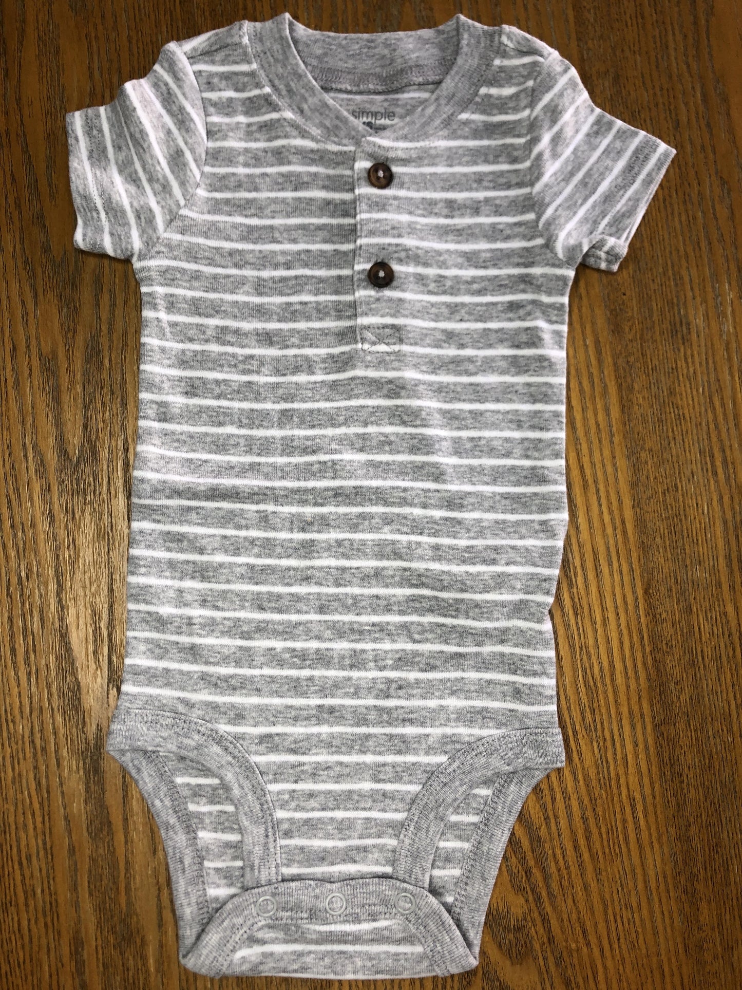 Carters Girls Grey | White | Striped Onesie Size: 3-6 months Grey | White | Striped