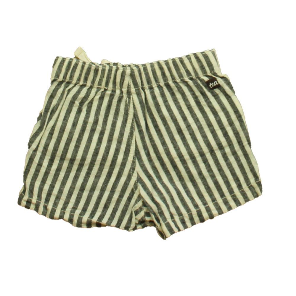 Tea Girls Grey | White | Stripes Shorts Size: 3T Grey | White | Stripes
