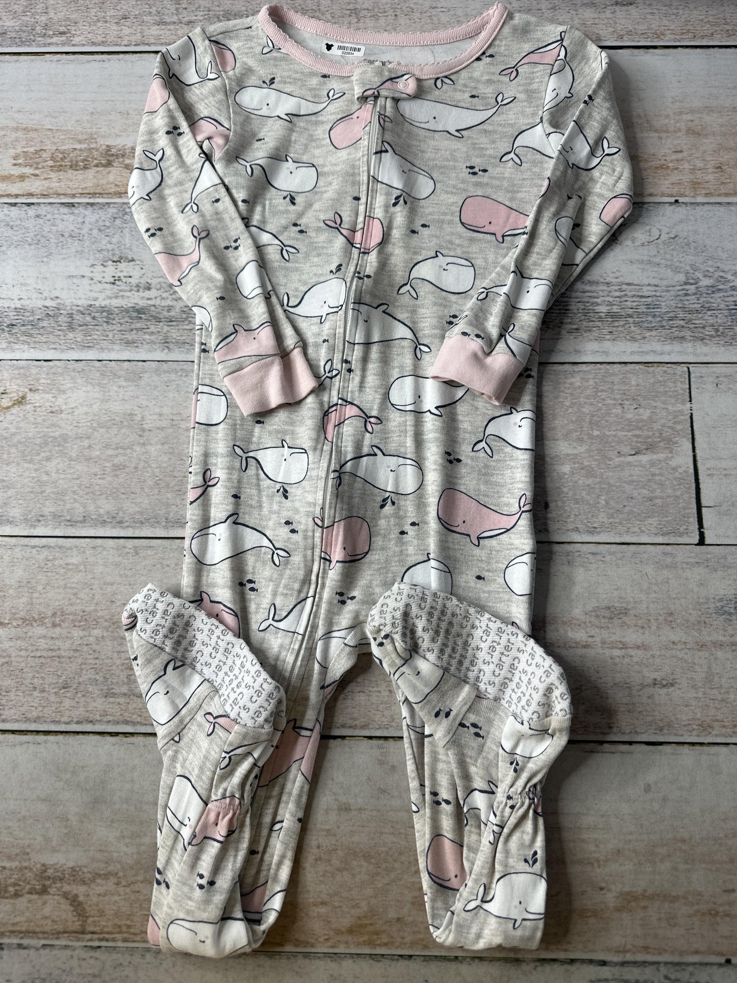 Carters Girls Grey | White | whales Pajamas Size: 3T Grey | White | whales