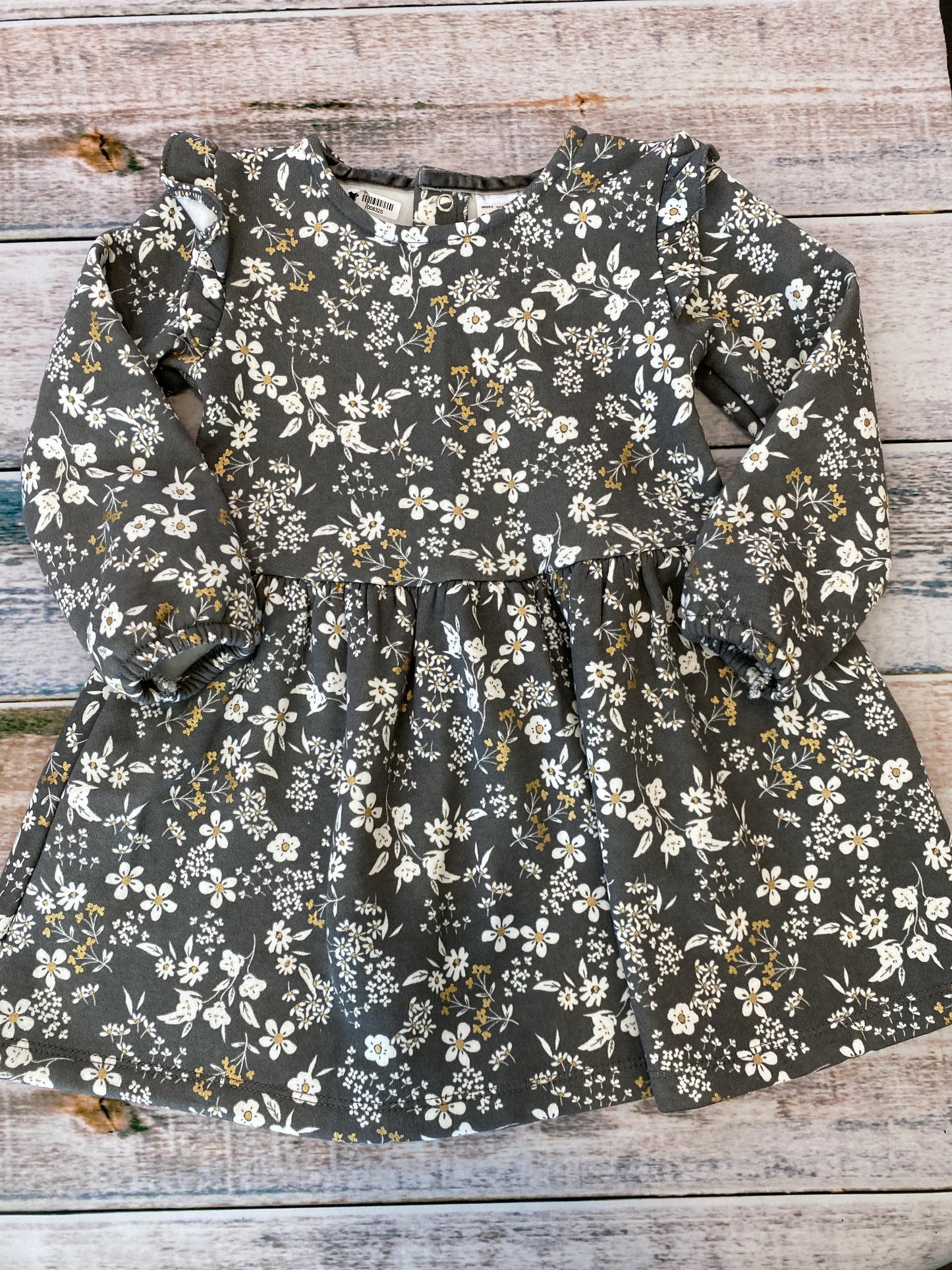 Carters Girls Grey | White | Yellow | Flowers Dress Size: 24 Grey | White | Yellow | Flowers