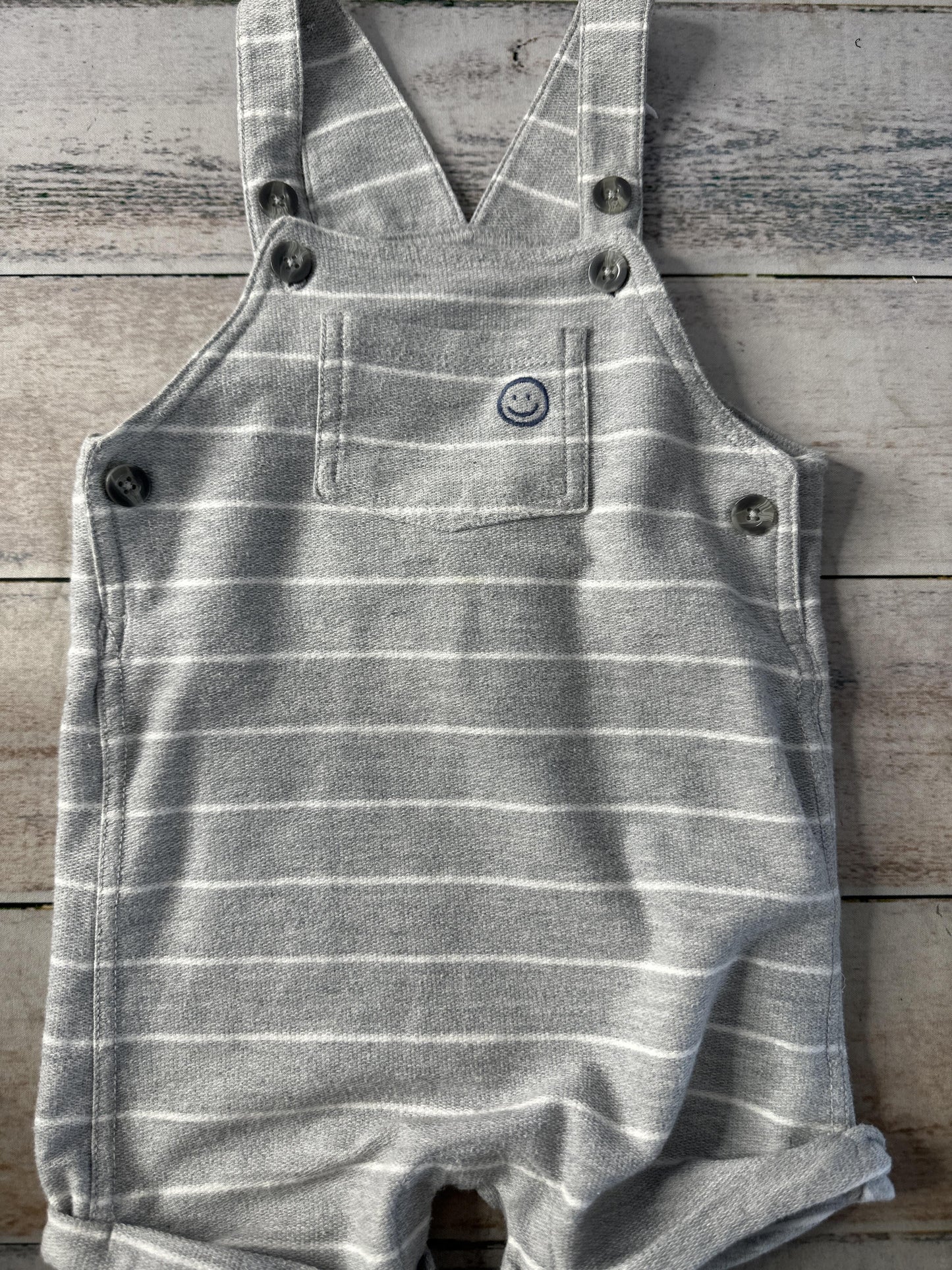 Carters Unisex Grey | White Overalls Size: 24 months Grey | White