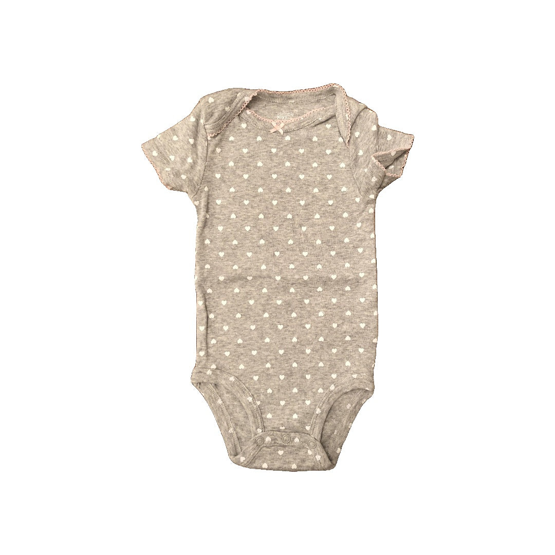 Carters Girls Grey | White Onesie Size: 6-9 months Grey | White