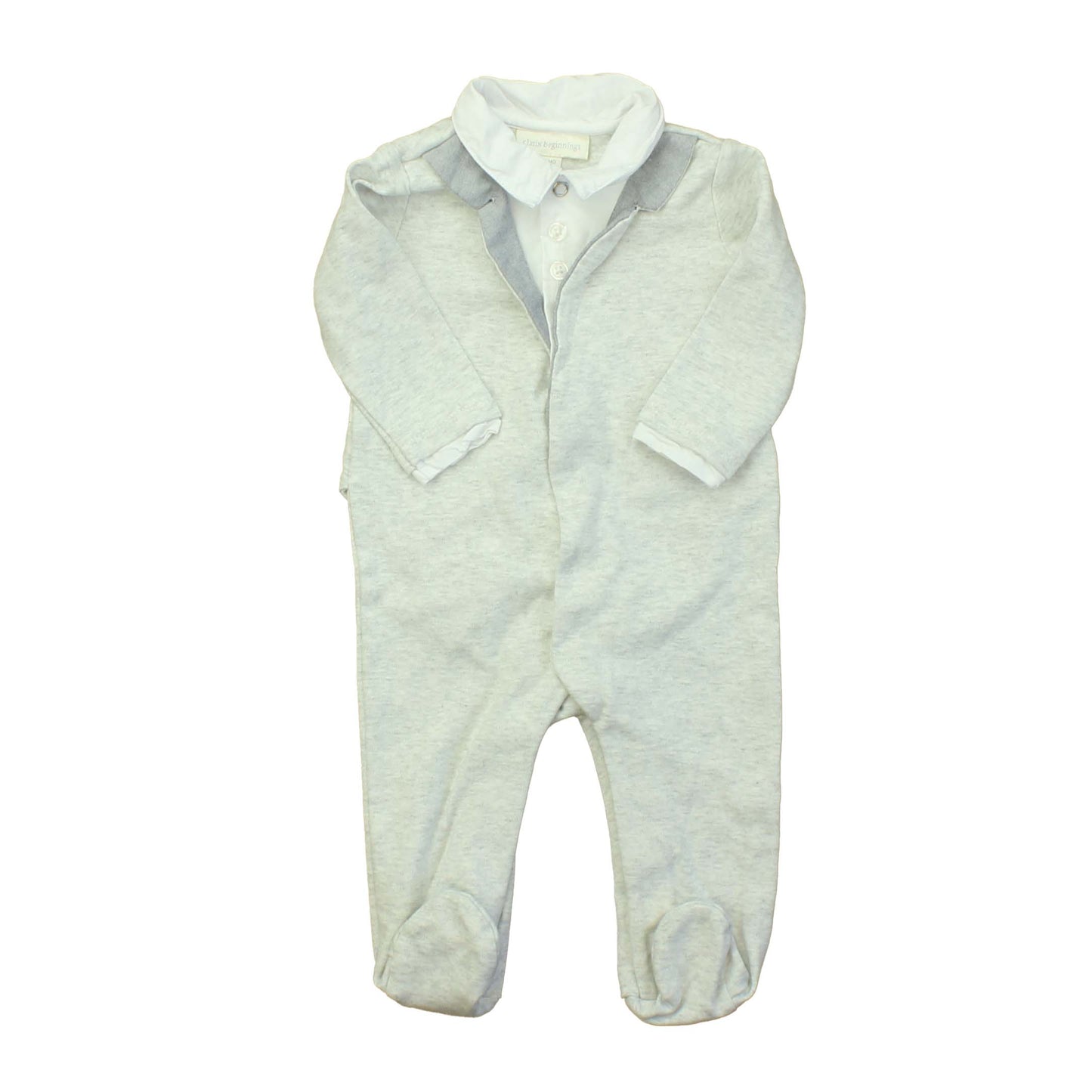 Clasix Beginnings Boys Grey | White Long Sleeve Outfit Size: 6 Months Grey | White