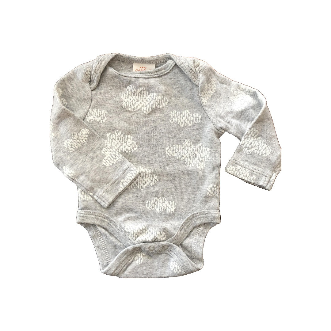Cat & Jack Girls Grey | White Onesie Size: Newborn Grey | White
