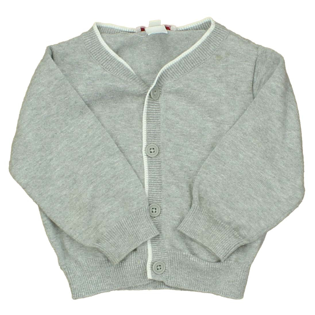Jacadi Boys Grey | White Cardigan Size: 12 Months Grey | White