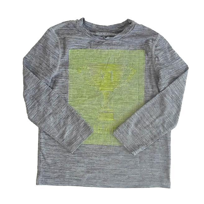 Rockets Of Awesome Boys Grey | Yellow Long Sleeve T-Shirt Size: 6 Years Grey | Yellow