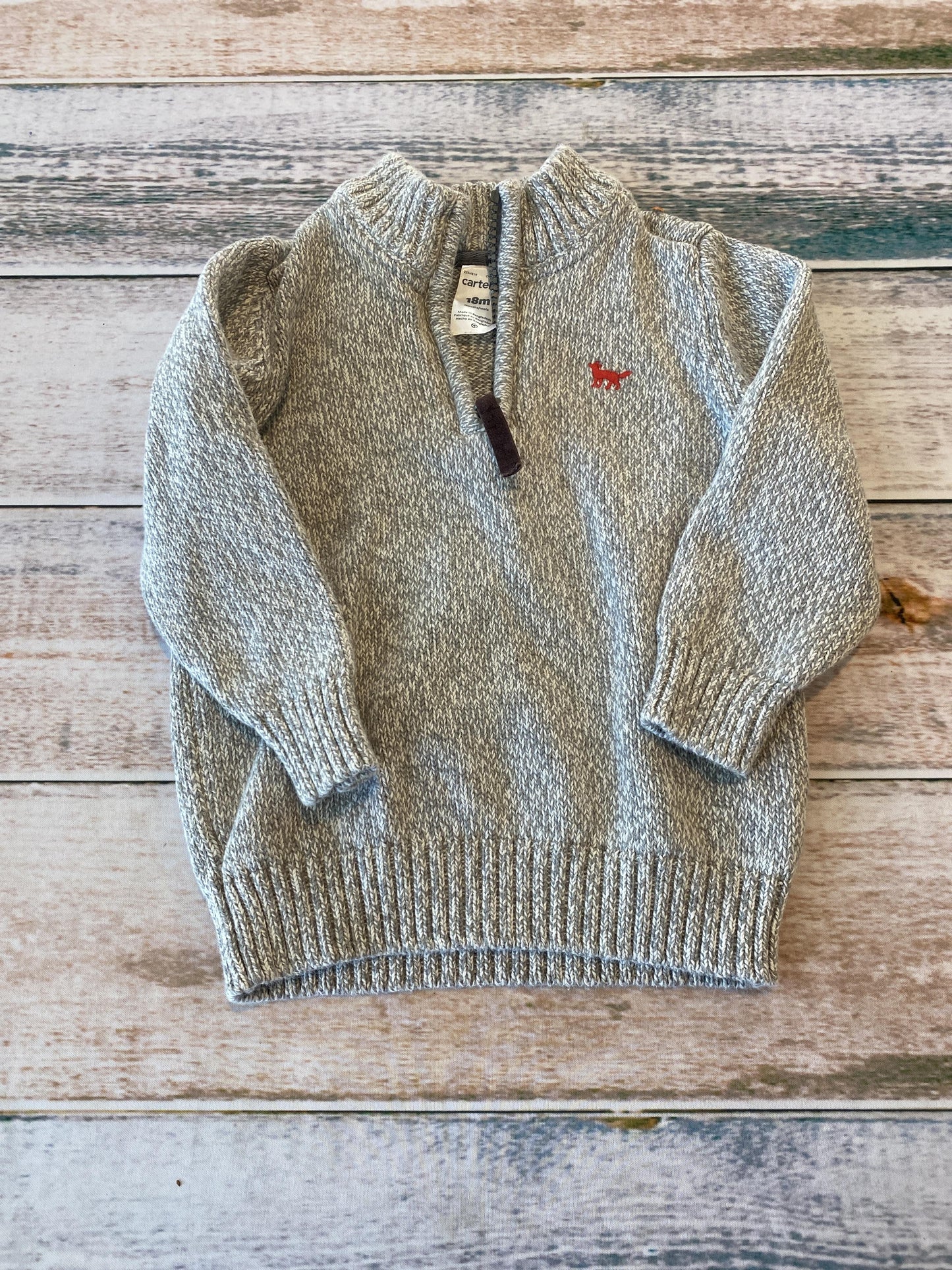 Carters Boys Grey Sweater Size: 18 months Grey