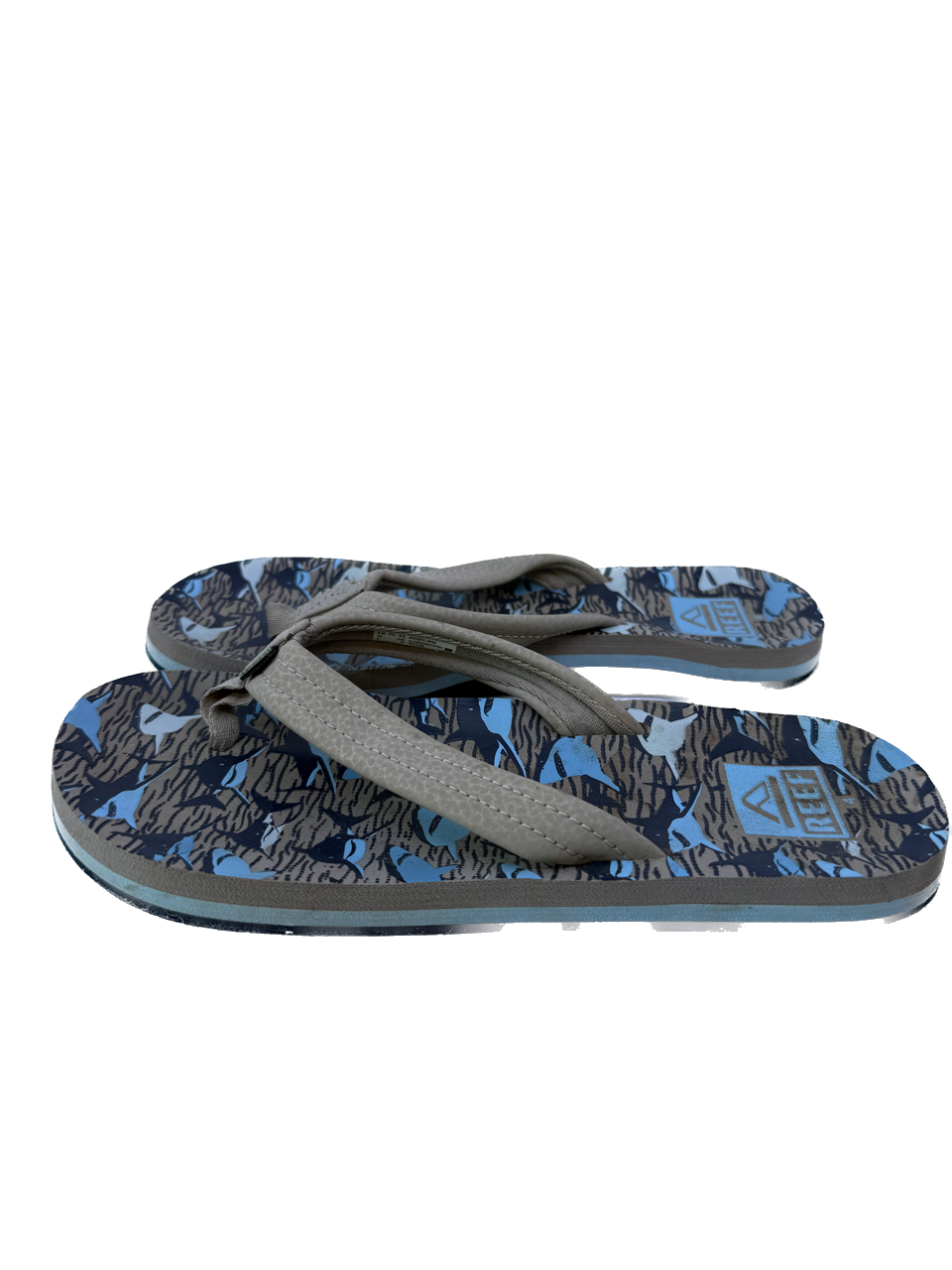Reef Boys Grey Flip Flops Size: youth 4 Grey