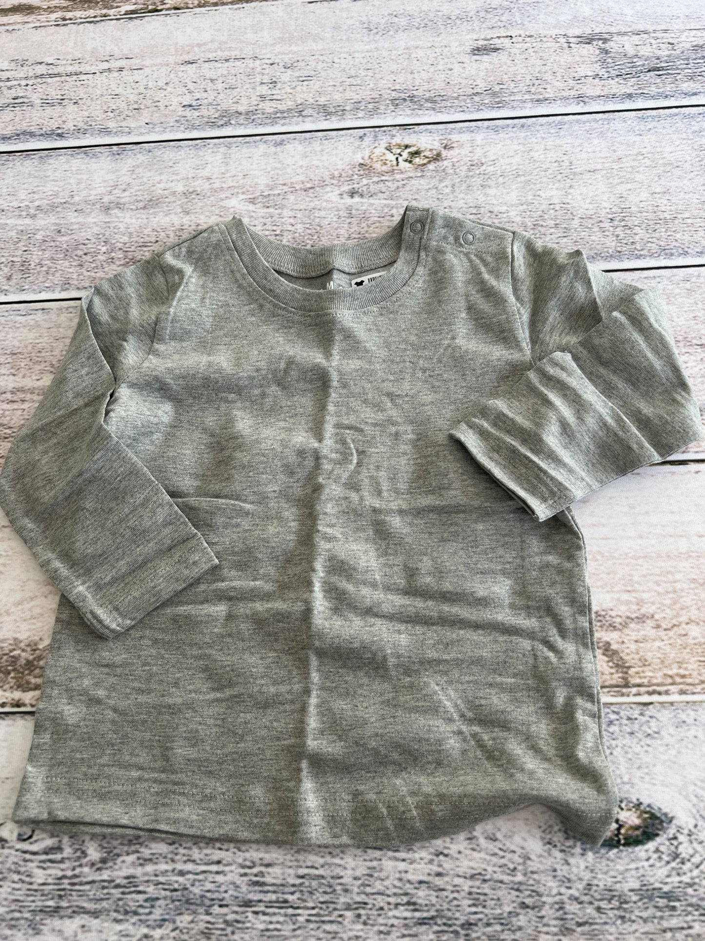 Primary Boys Grey Long Sleeve Shirt Size: 12-18 months Grey