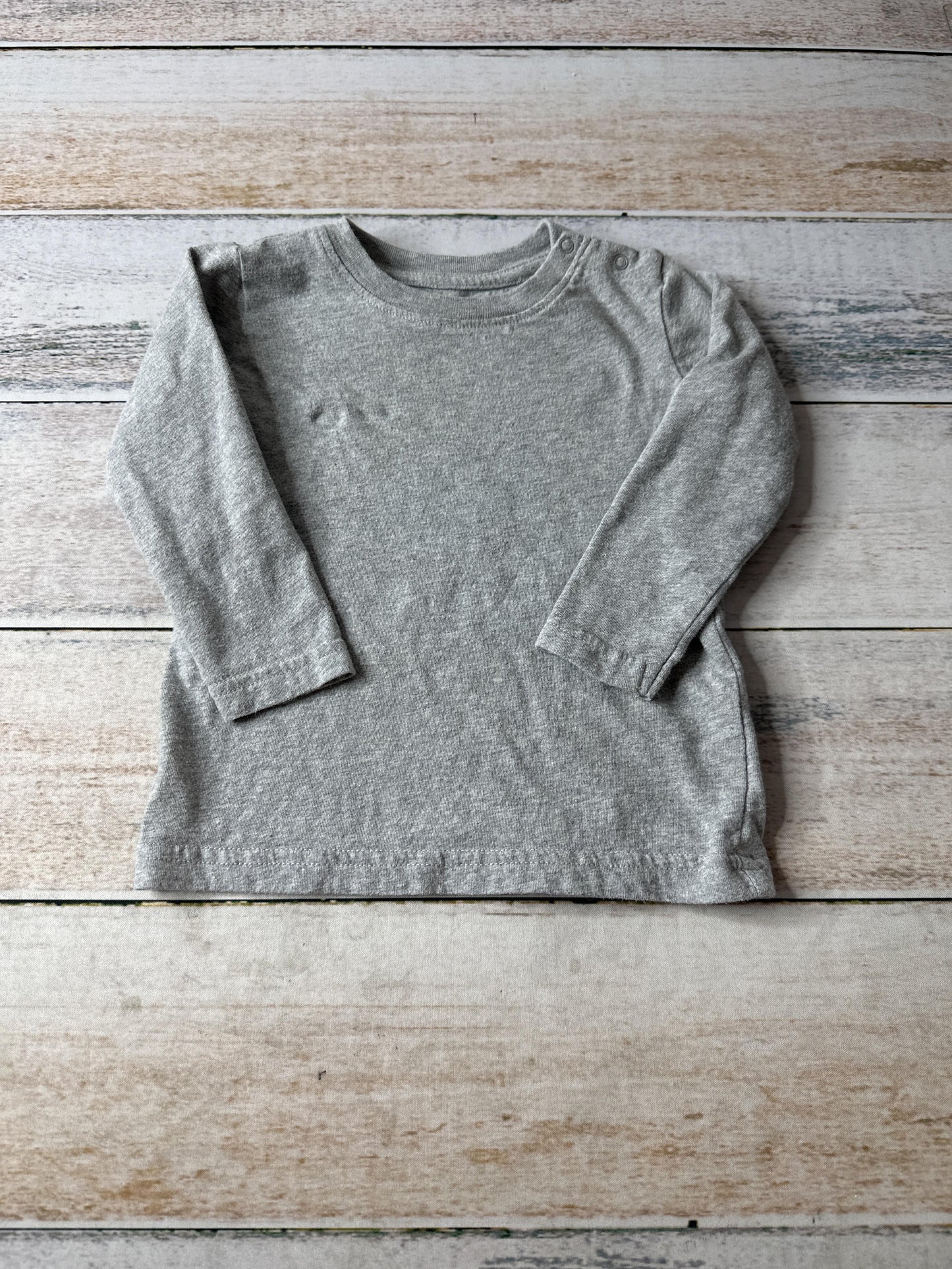 Primary Unisex Grey Long Sleeve Shirt Size: 12-18 months Grey