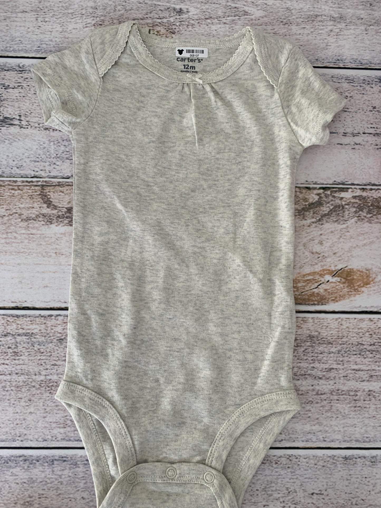 Carters Girls Grey Onesie Size: 12M Grey