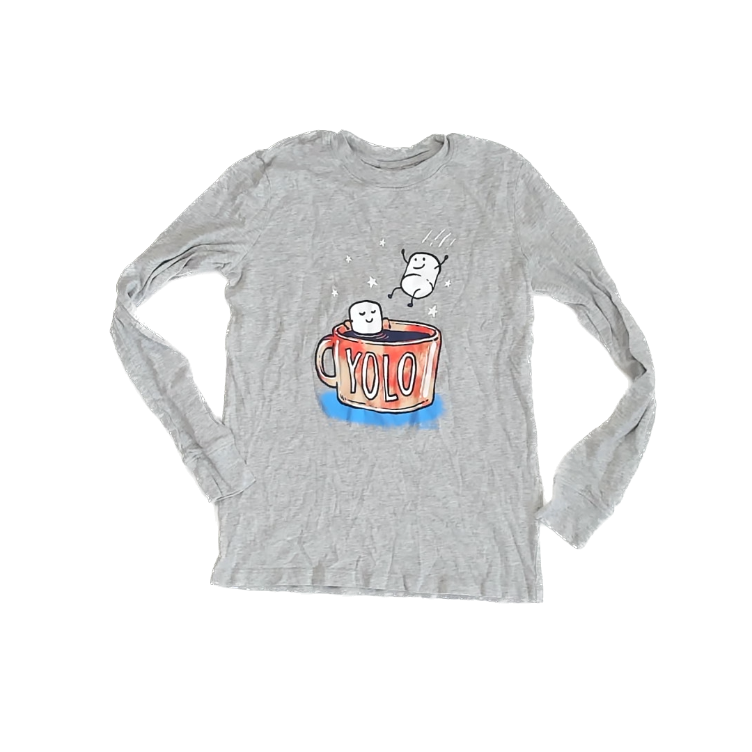 Land's End Girls Grey Long Sleeve T-Shirt Size: 10-12 Years Grey