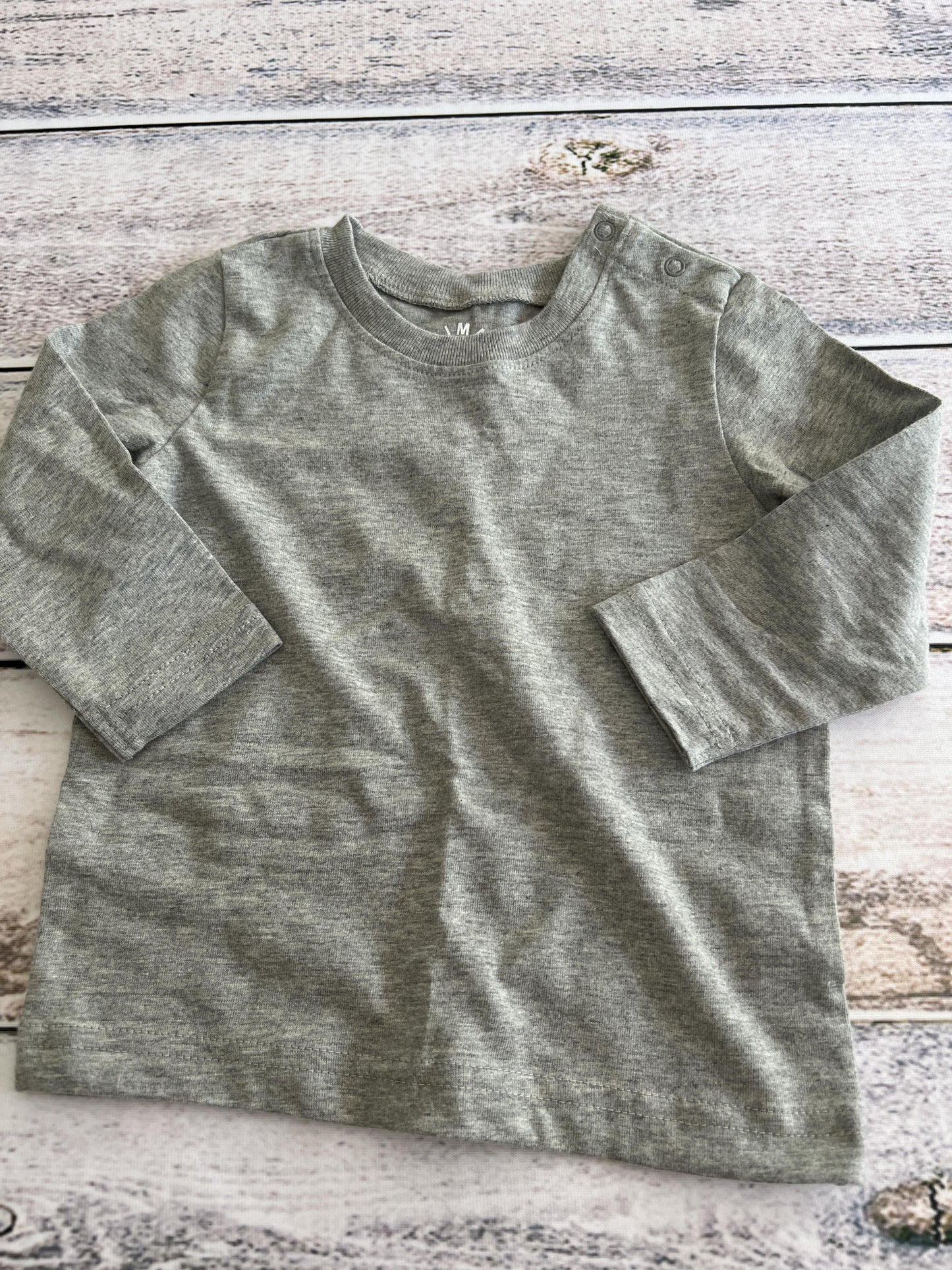 Primary Boys Grey Long Sleeve Shirt Size: 6-12 months Grey